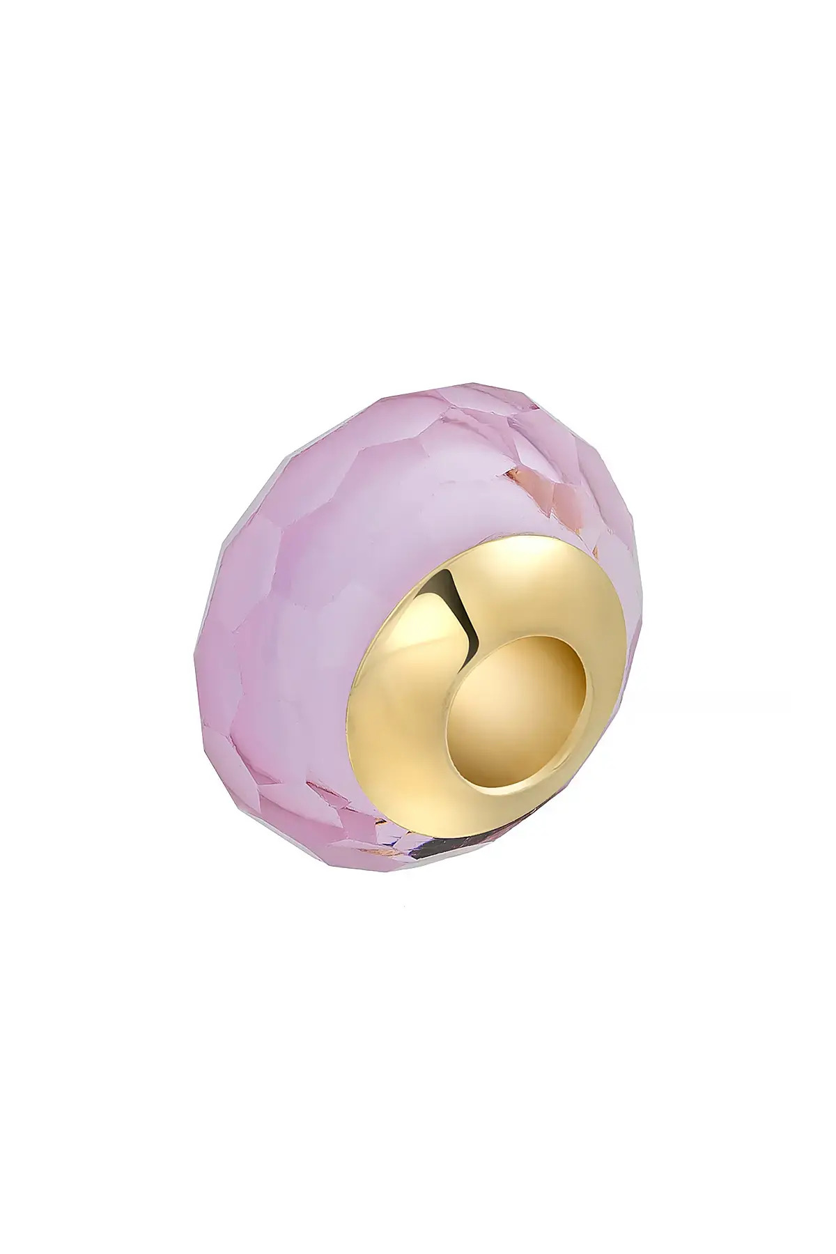 Pembe Murano Taşlı 14 Ayar Altın Charm - Elef Takı