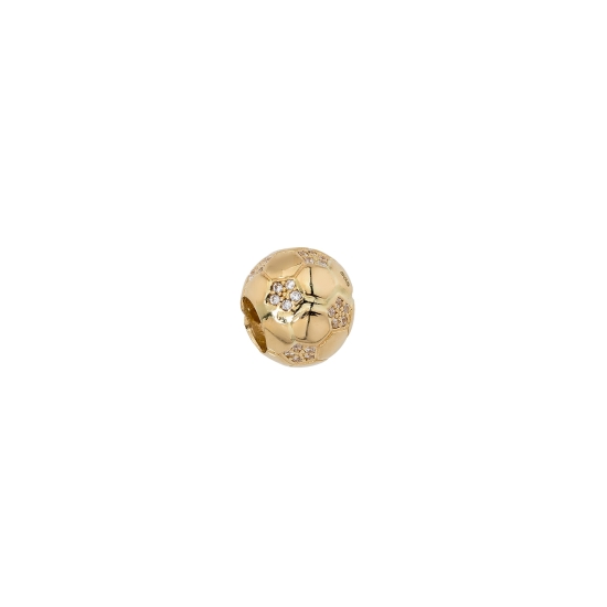 Yuvarlak Formlu Petek Figürlü Taşlı 14 Ayar Altın Charm - Elef Takı